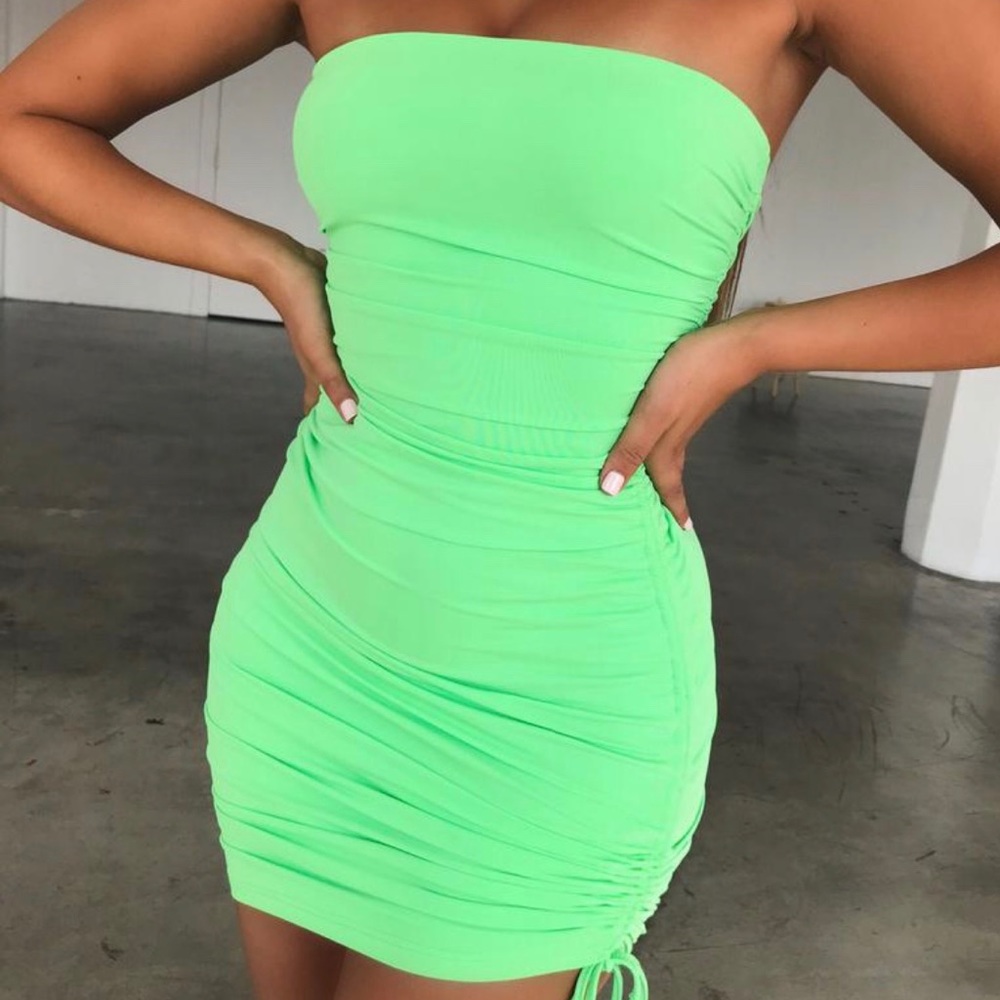 Neon green bodycon dress
